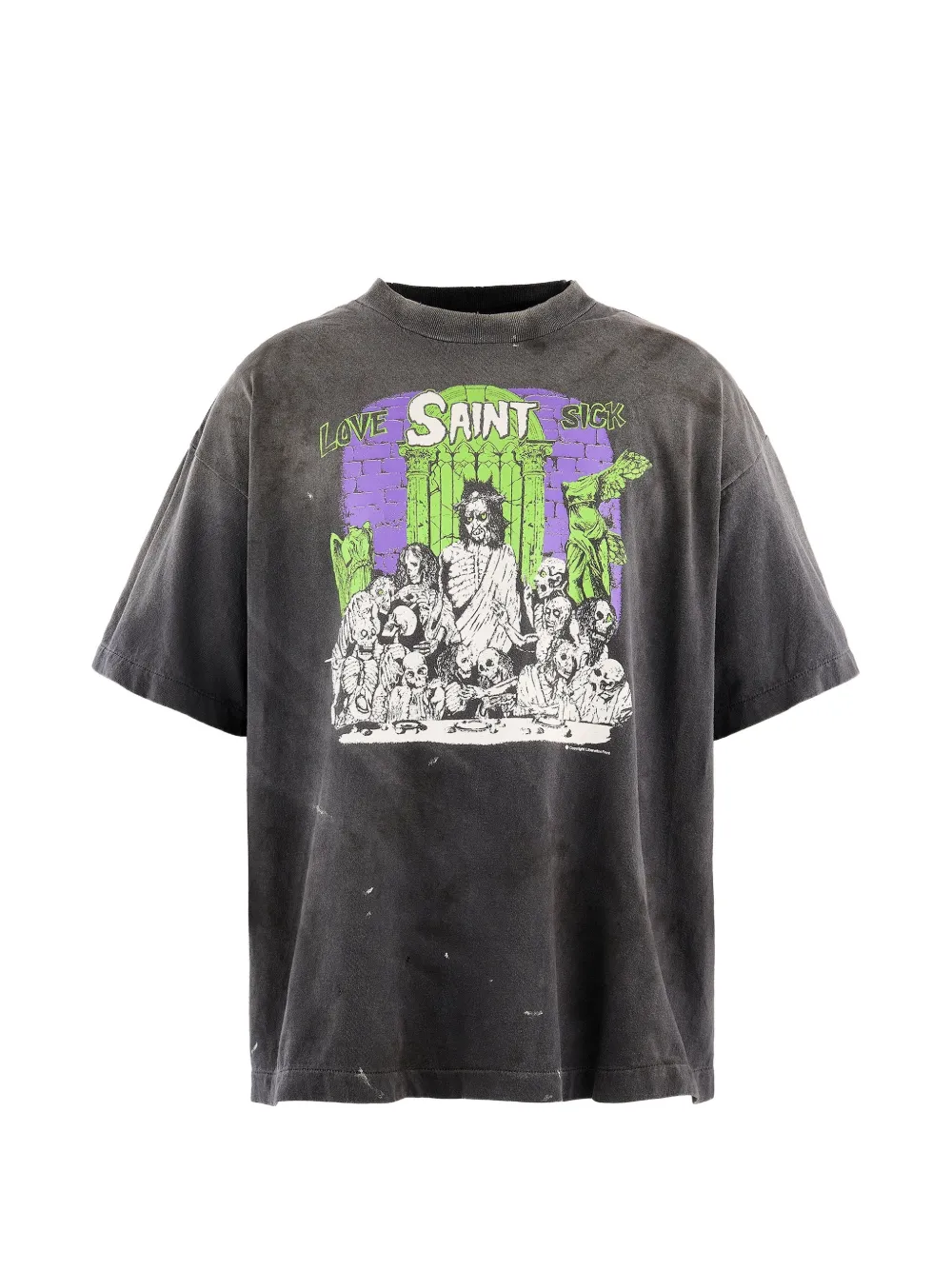 SAINT MXXXXXX T-shirt Love Sick con stampa grafica - Grigio