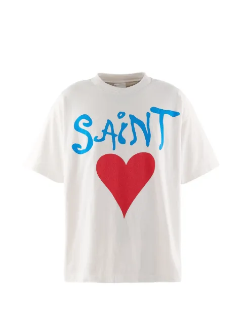 SAINT MXXXXXX logo-print heart-motif T-shirt