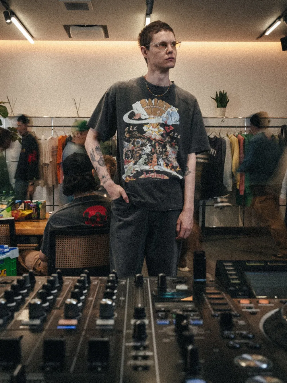 SAINT MXXXXXX T-shirt met print Zwart