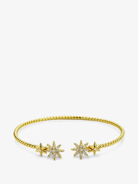 Velora Vie pavé starburst open cuff bracelet