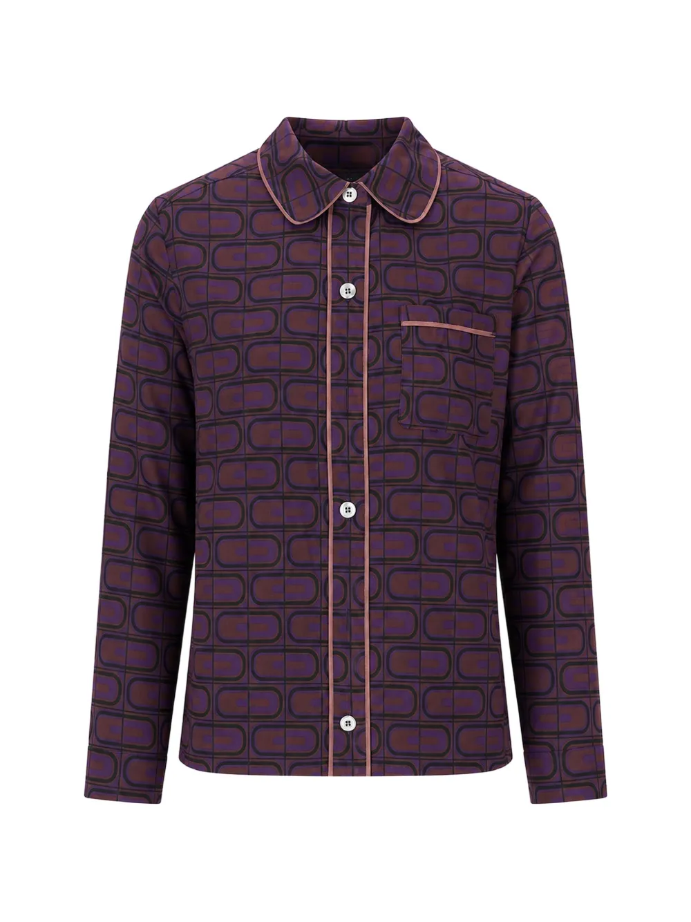 Laura Urbinati geometric-print piping-detail pajamas top - Violett