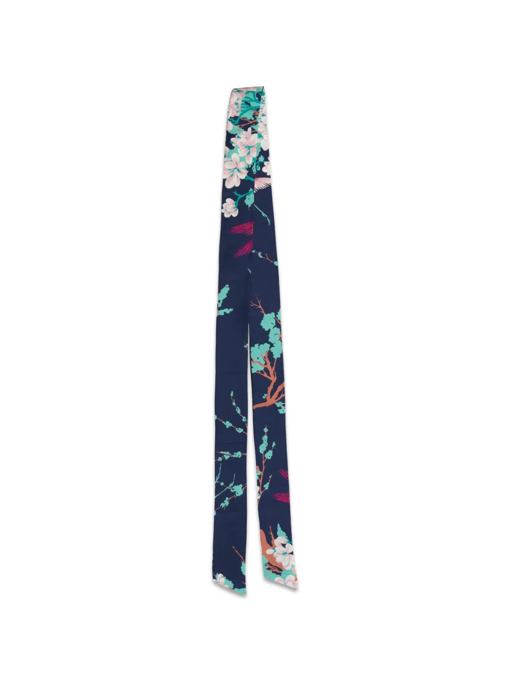 Laura Urbinati Satijnen riem met bloemenprint Blauw