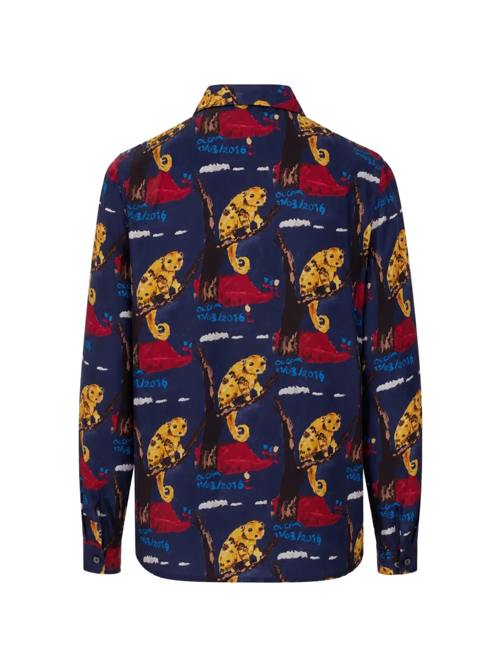 Laura Urbinati Lemuri zijden blouse Blauw