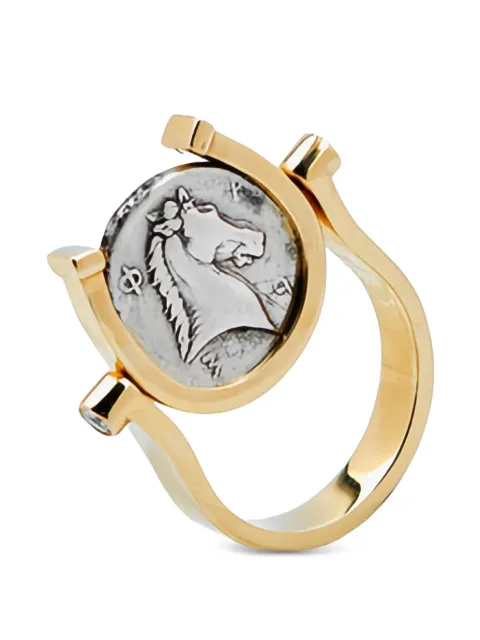 Zamani Jewelry diamond-embellished horseshoe-shaped flip-design ring