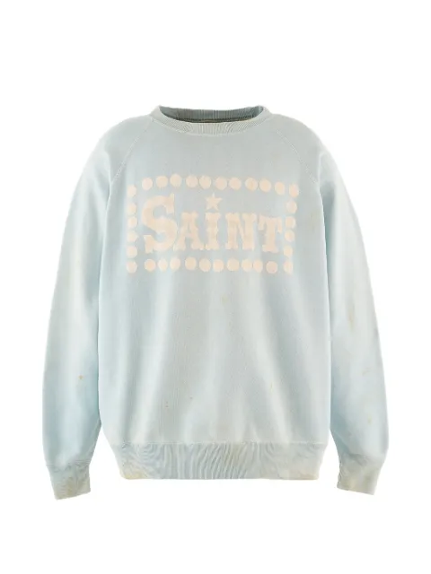 SAINT MXXXXXX logo-print raglan-sleeve sweater