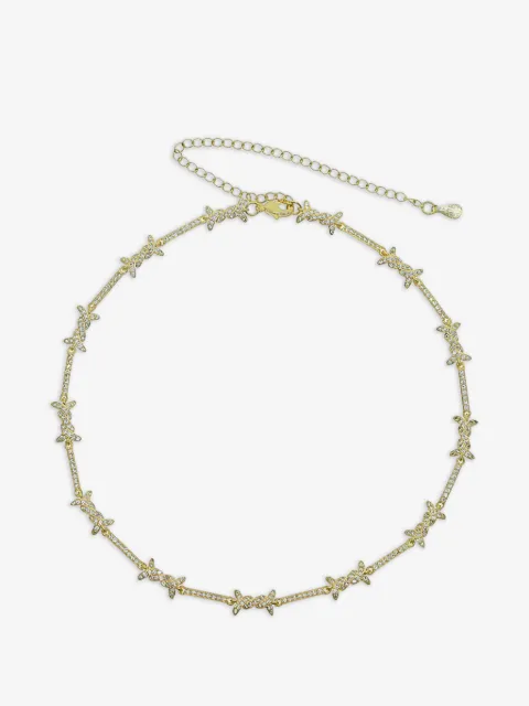 AMIE Dubai crystal-embellished barbed-wire necklace
