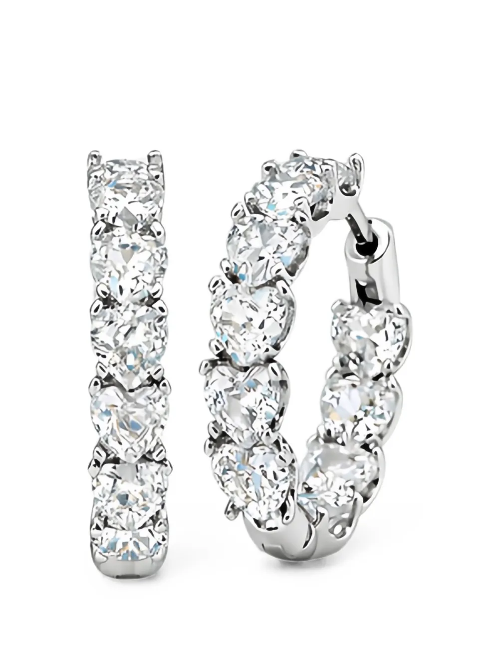 Velora Vie heart-cut zircon hoop earrings - Silver