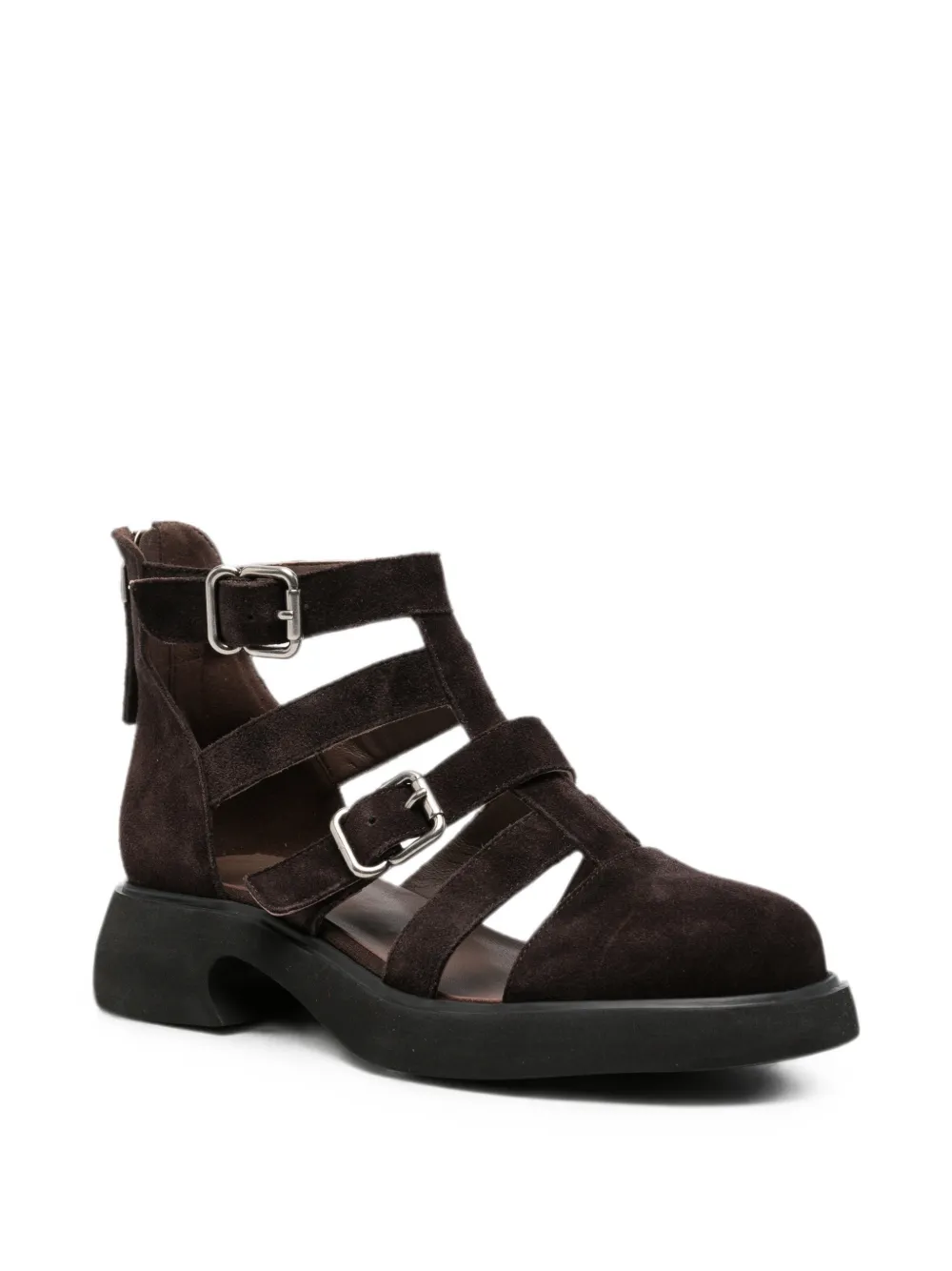 SERGIO MORETTI FIRENZE buckle-fastening cage sandals Bruin