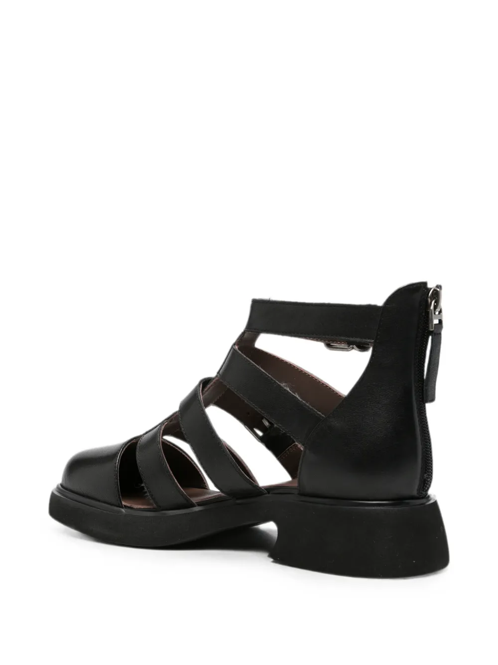 SERGIO MORETTI FIRENZE buckle-fastening caged sandals Zwart