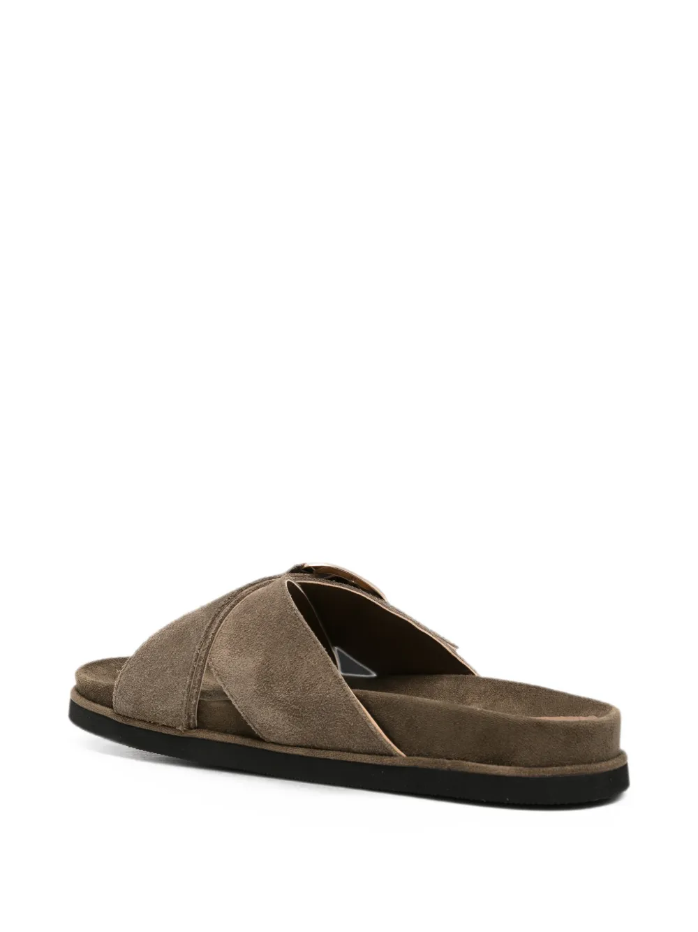 SERGIO MORETTI FIRENZE buckle-fastening crossover sandals Groen