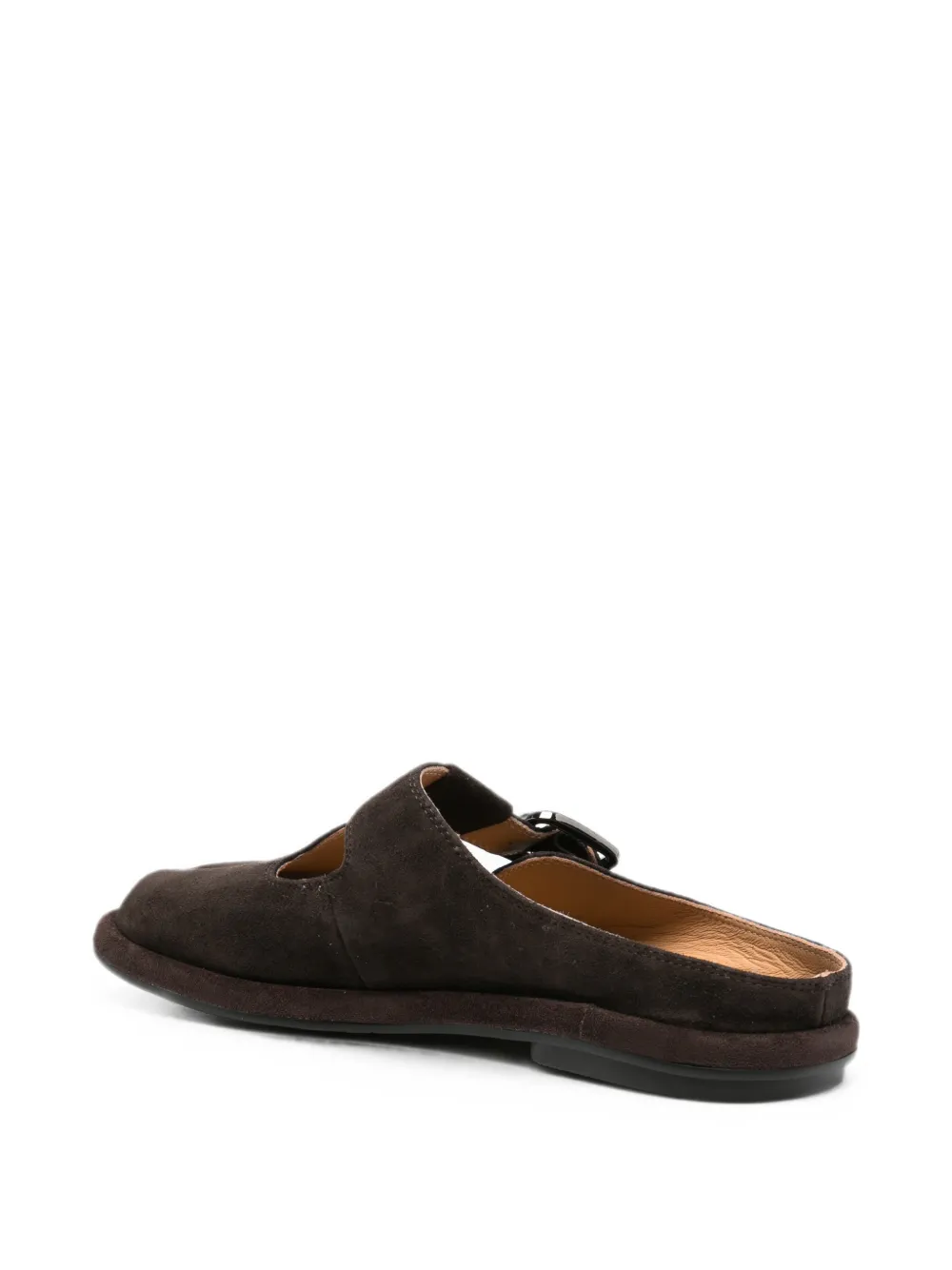 SERGIO MORETTI FIRENZE buckle-fastening suede slippers Bruin