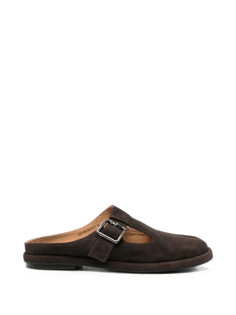 SERGIO MORETTI FIRENZE buckle-fastening suede slippers - Marrone