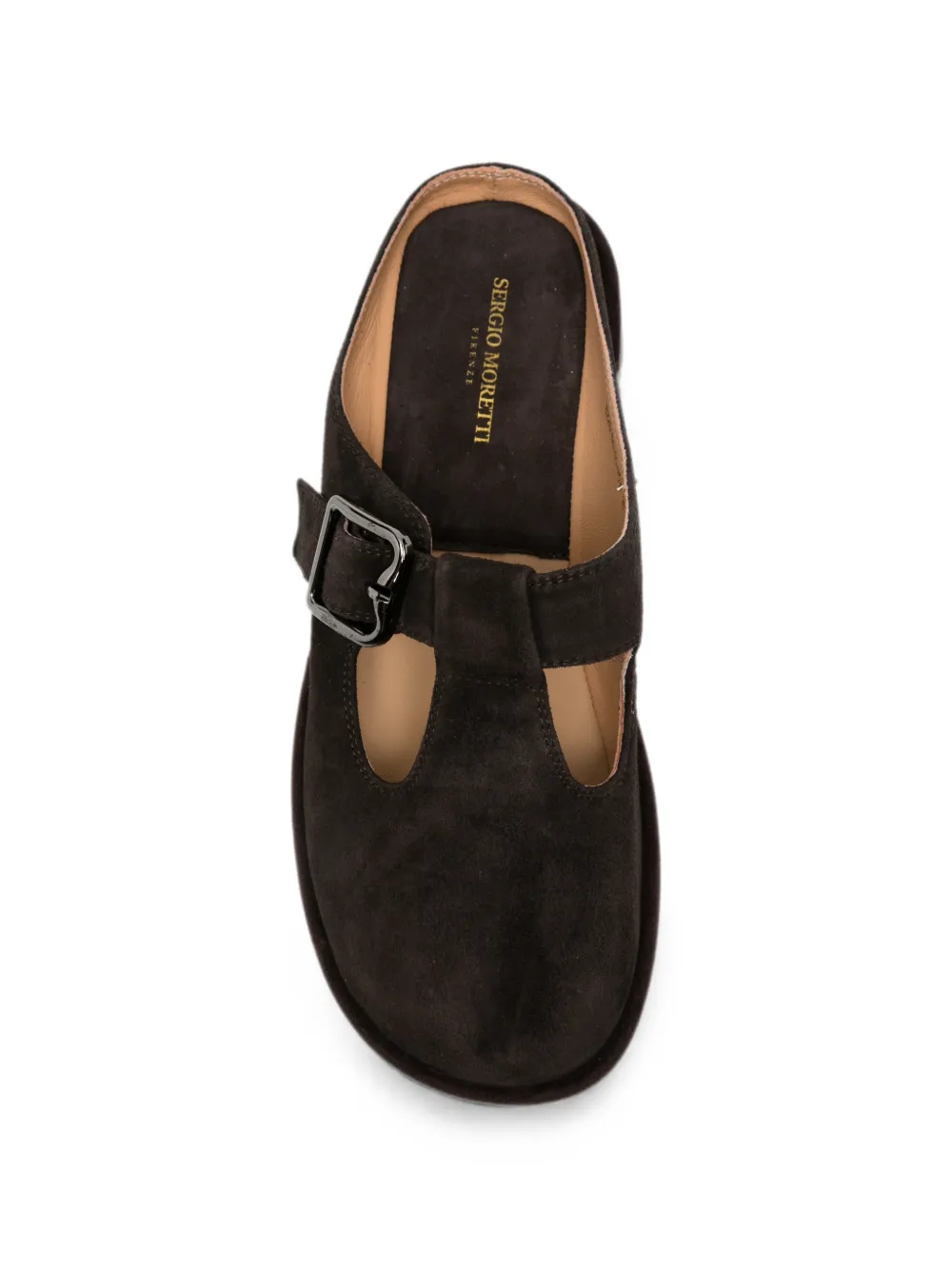 SERGIO MORETTI FIRENZE buckle-fastening suede slippers Bruin