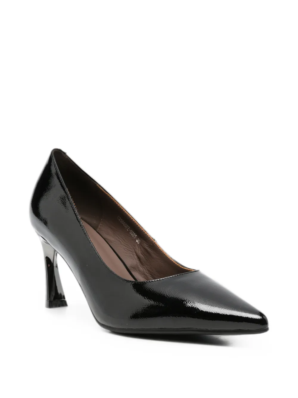 SERGIO MORETTI FIRENZE patent-finish pointed-toe pumps Zwart