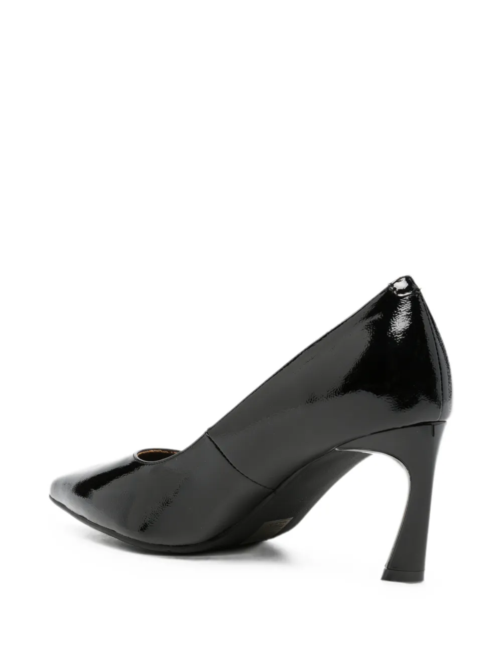 SERGIO MORETTI FIRENZE patent-finish pointed-toe pumps Zwart