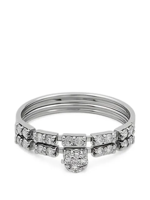 Almas Alaniqa Jewellery diamond-embellished 18K white-gold rings