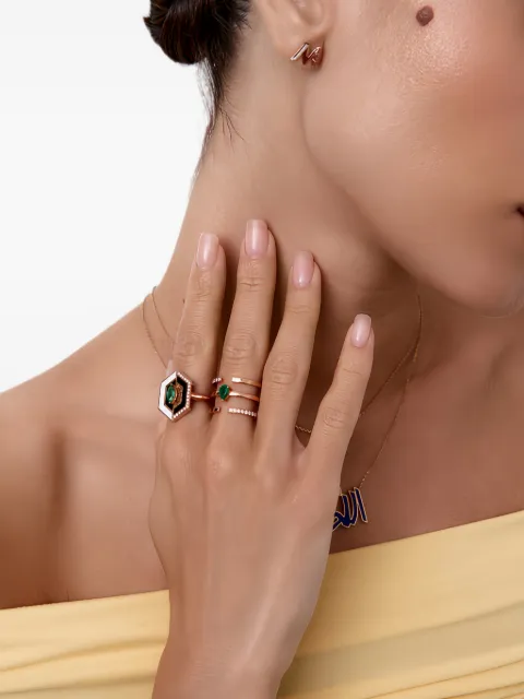 Maveroc  Me Myself and I diamond and emerald ring