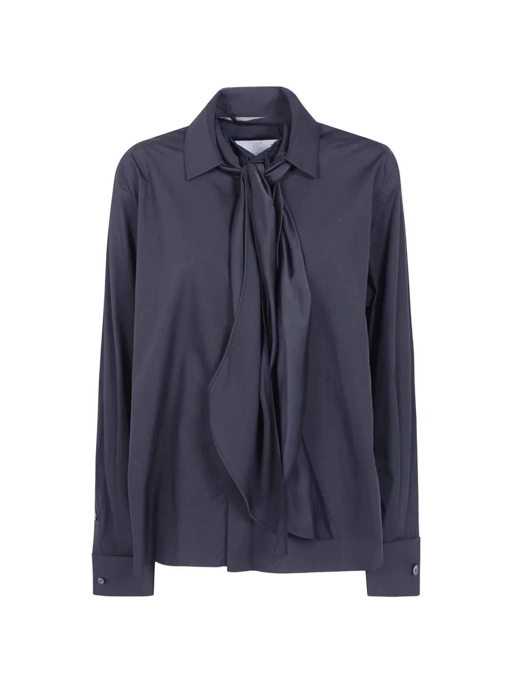 sacai bow-detail long-sleeve shirt - Schwarz