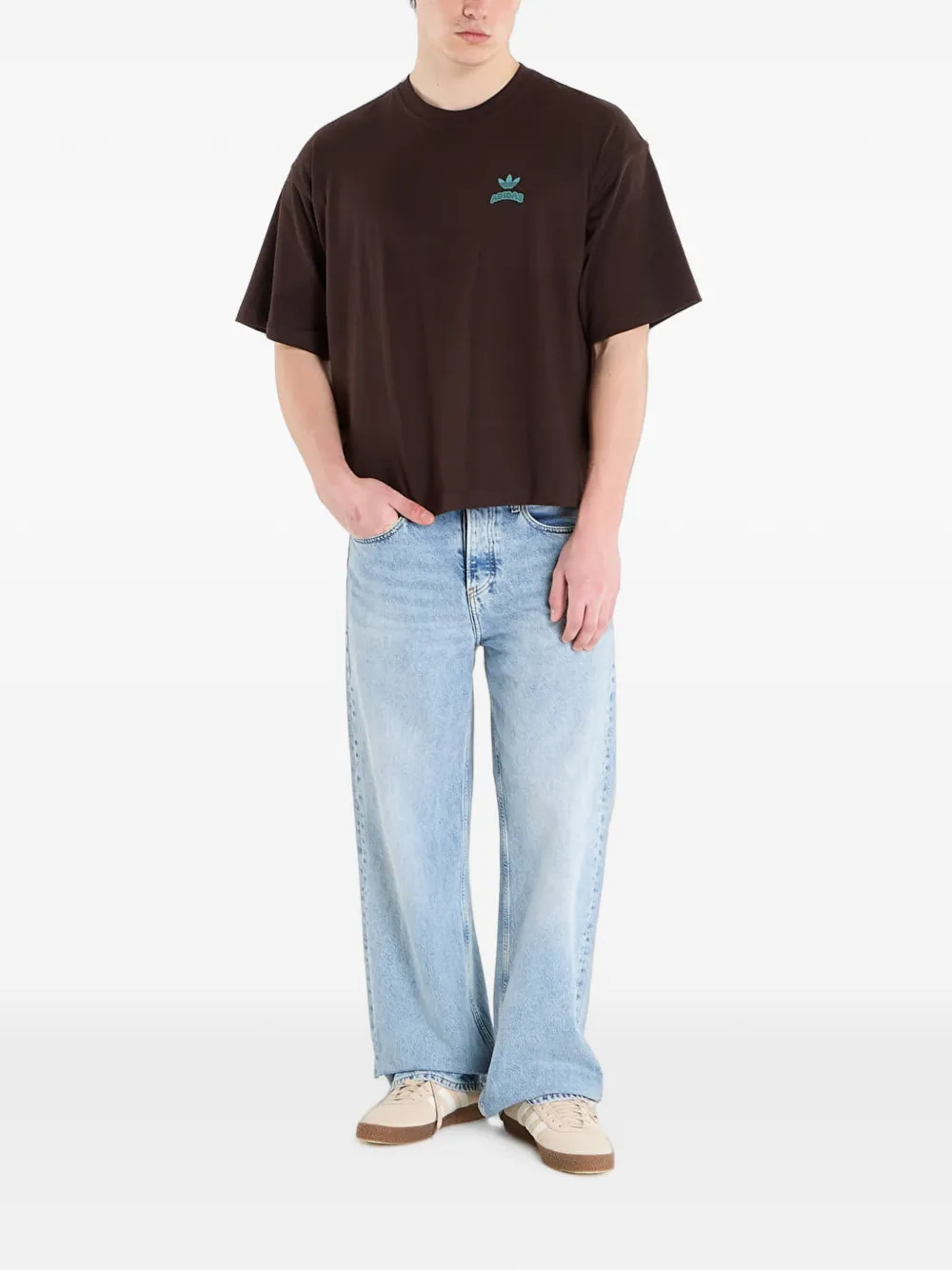 adidas pixelated-graphic T-shirt Bruin