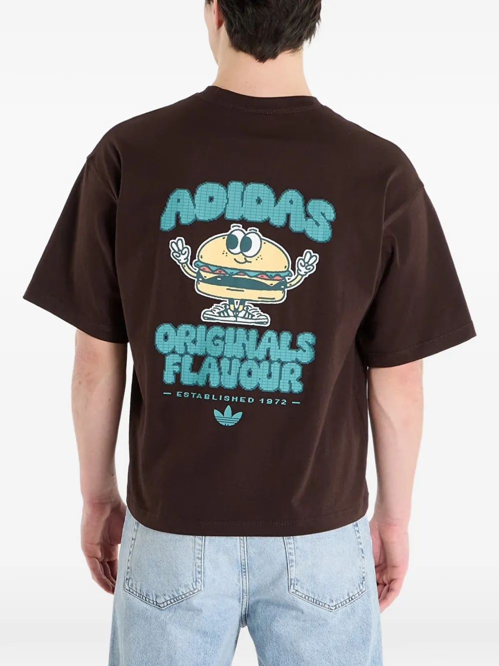 adidas pixelated-graphic T-shirt Bruin
