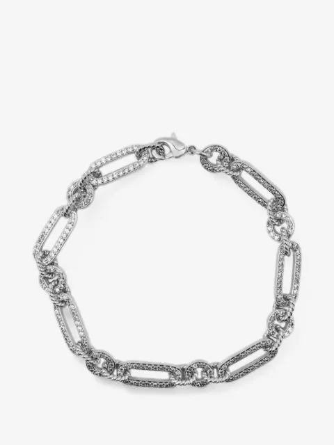 Lady D World pulsera de cadena con clip y detalles de cristal