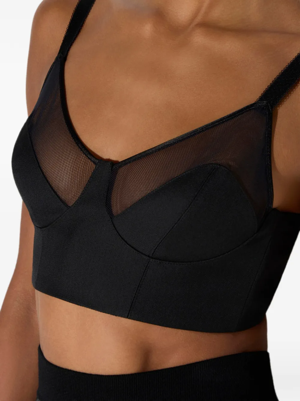 Elisabetta Franchi Cool wollen en tulen top Zwart