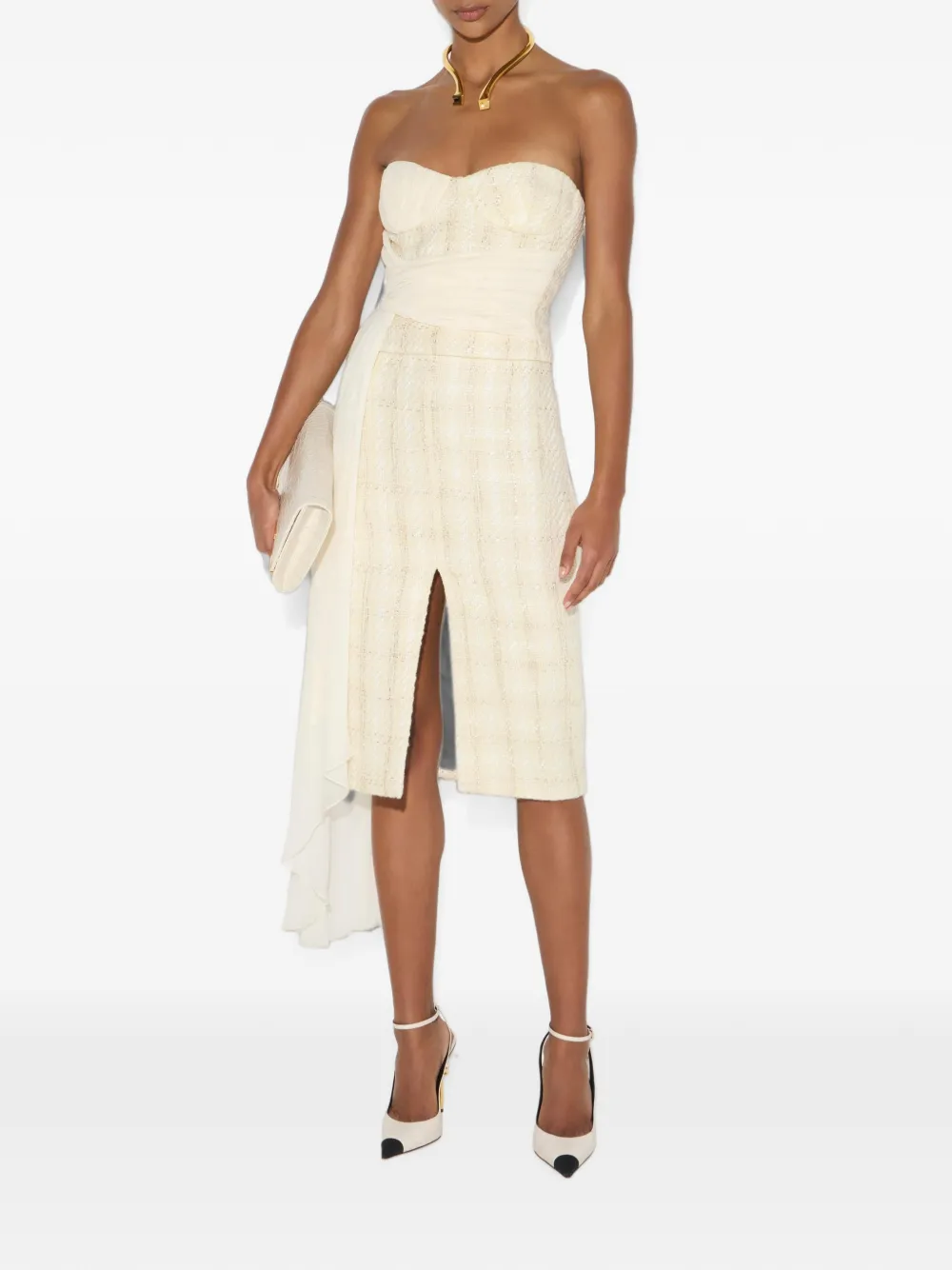 Elisabetta Franchi Tweed rok Beige