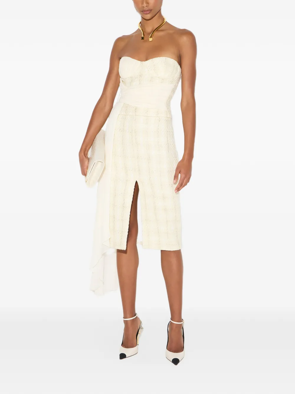 Elisabetta Franchi Tweed rok Beige