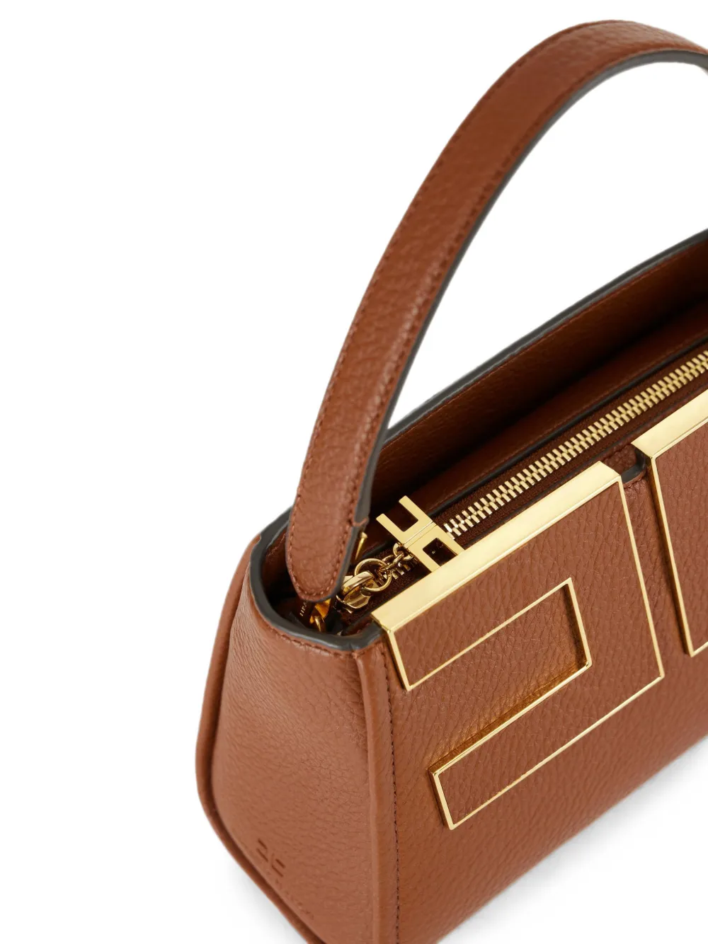Elisabetta Franchi Handtas met logo Bruin