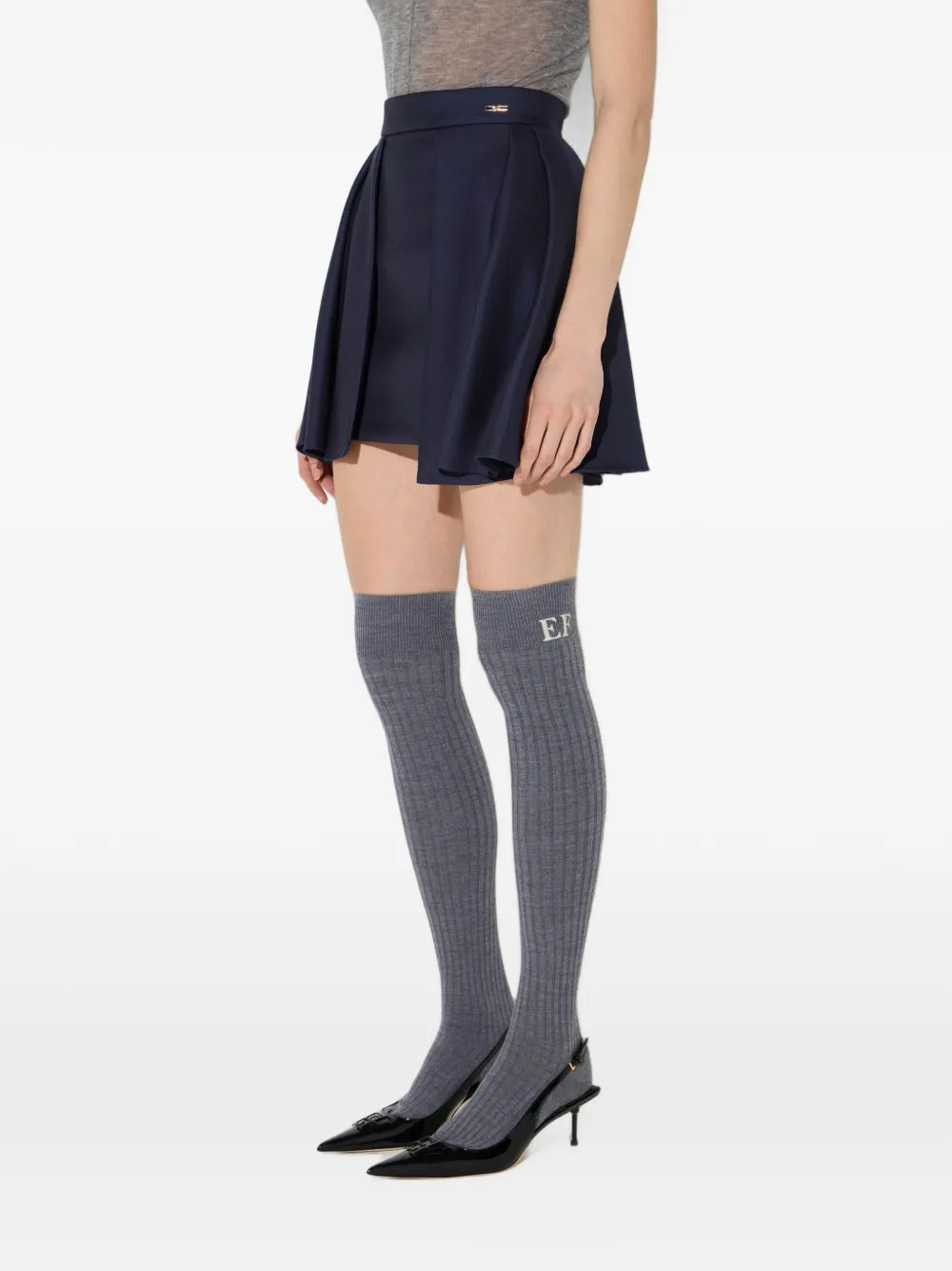 Elisabetta Franchi Stretch wollen sokken Grijs