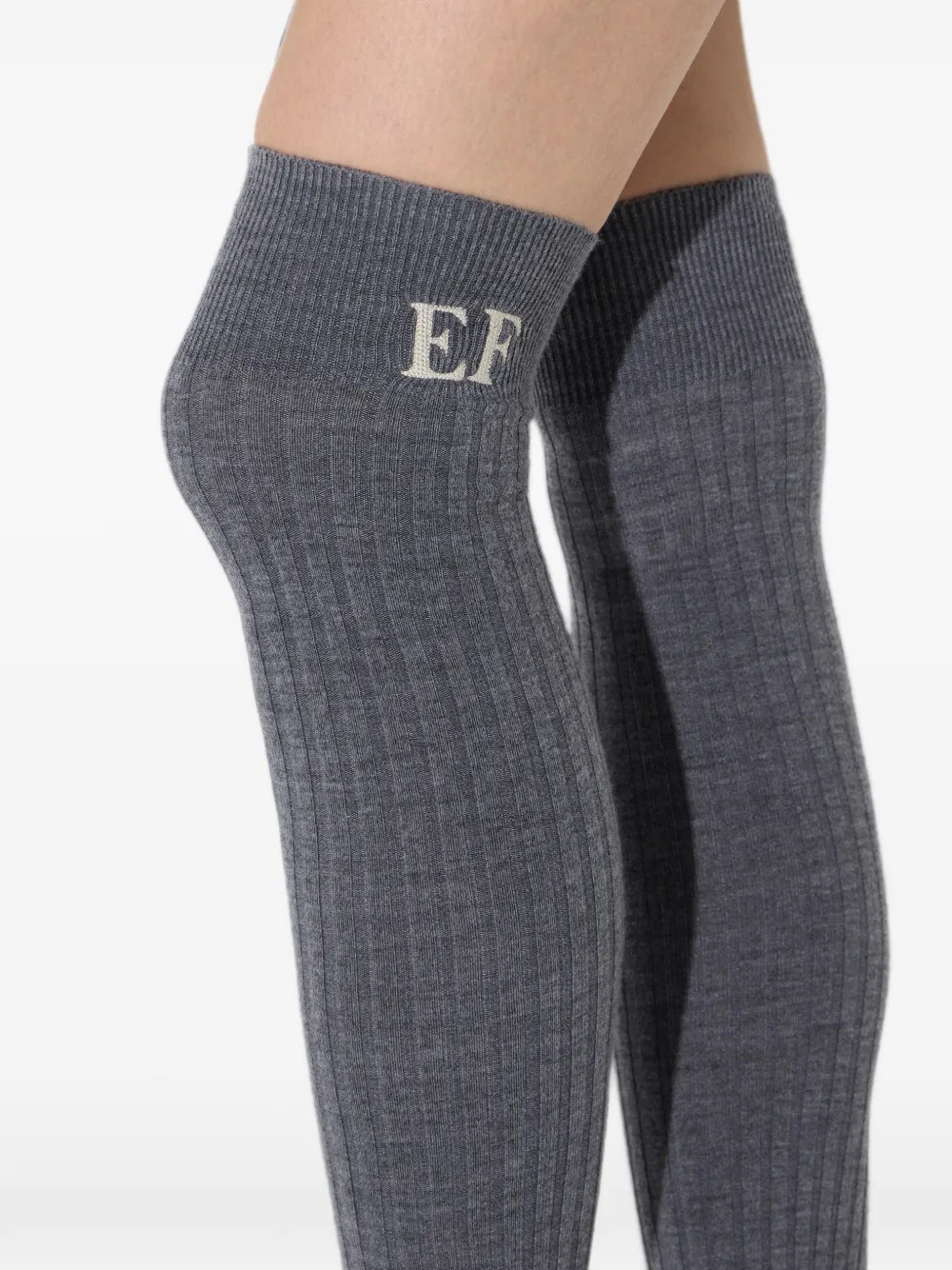 Elisabetta Franchi Stretch wollen sokken Grijs