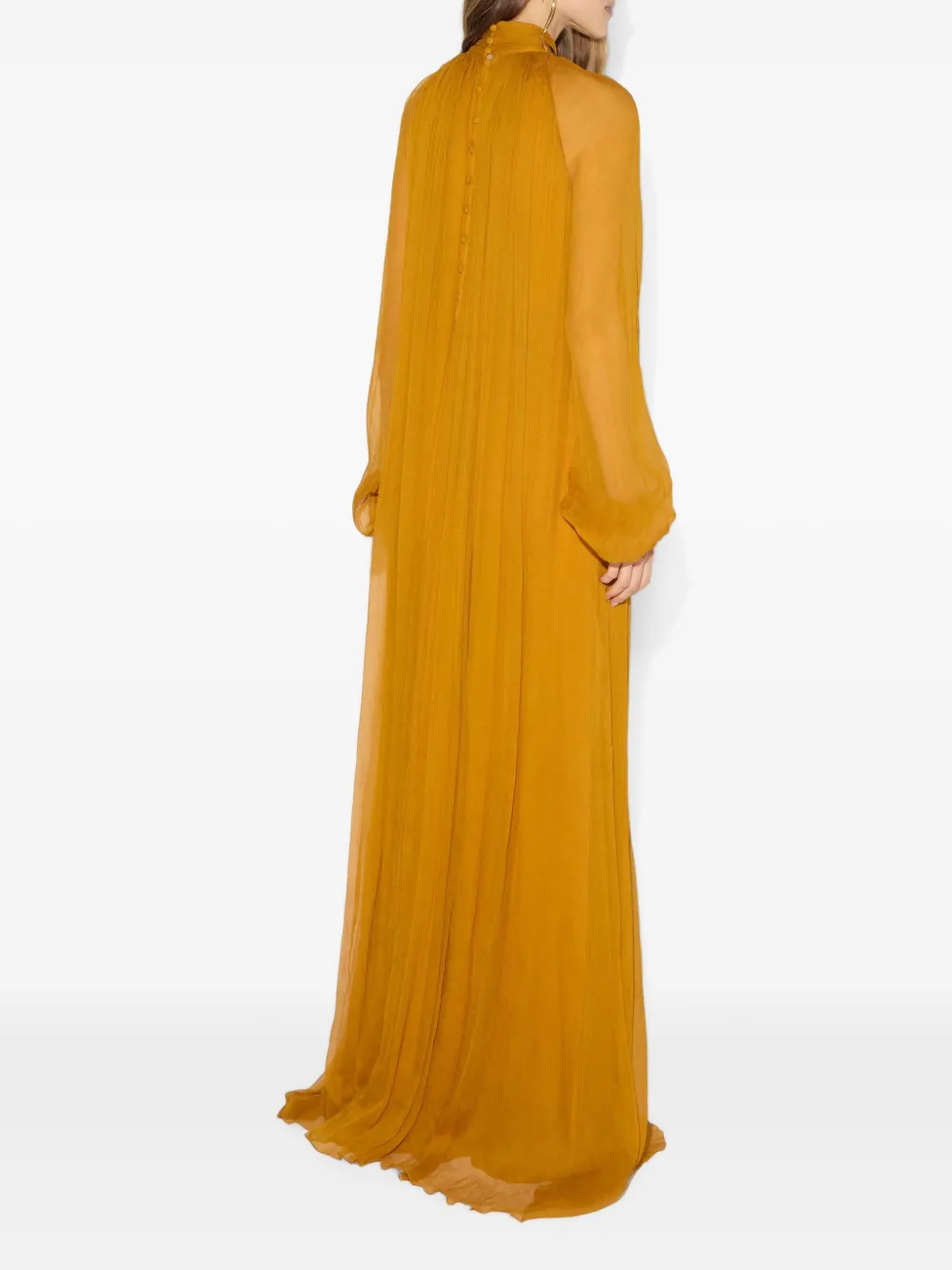Elisabetta Franchi Red Carpet crêpon jurk met verfraaide kraag Geel