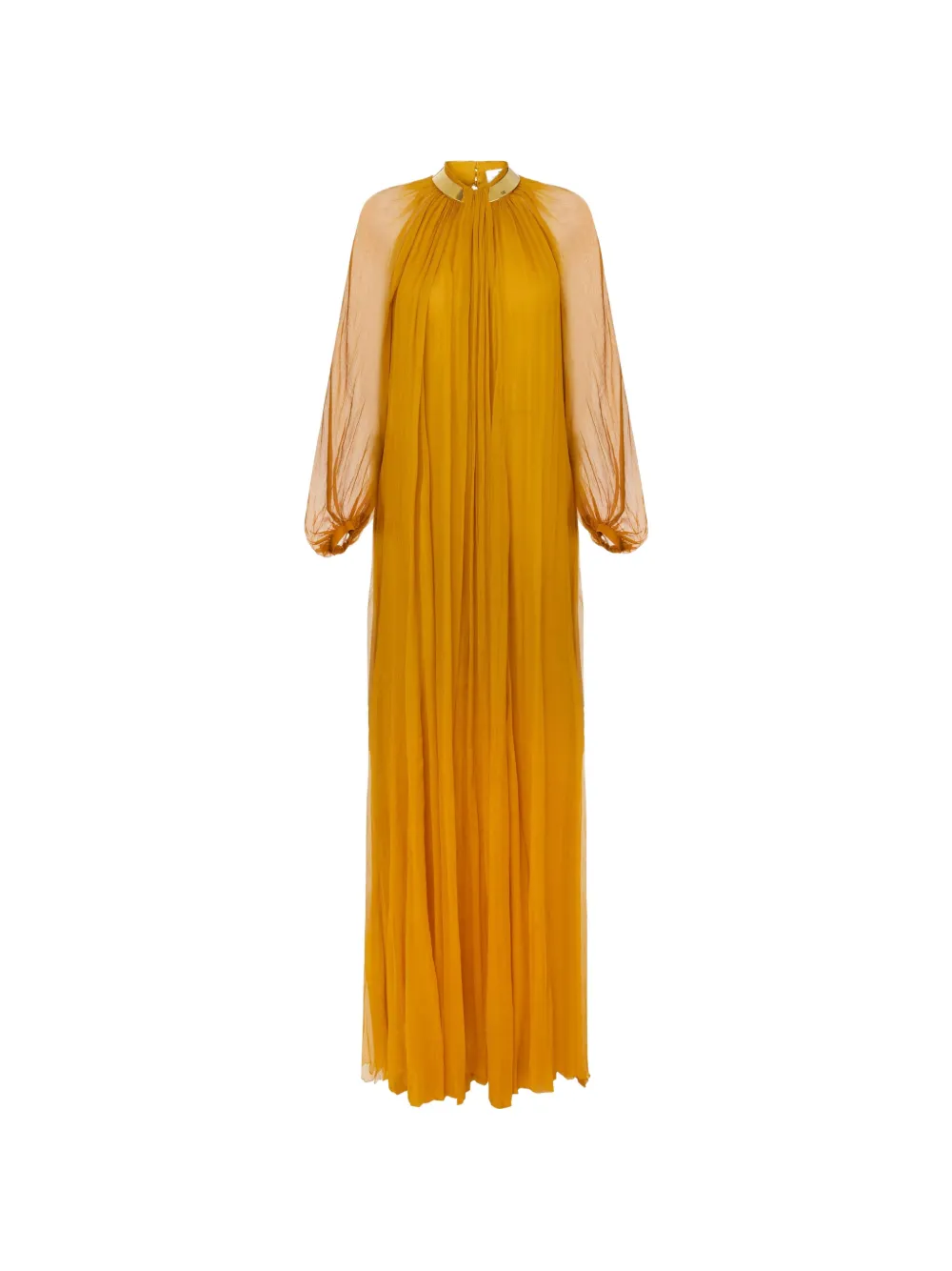Elisabetta Franchi Red Carpet crepon dress with jewel collar - Yellow