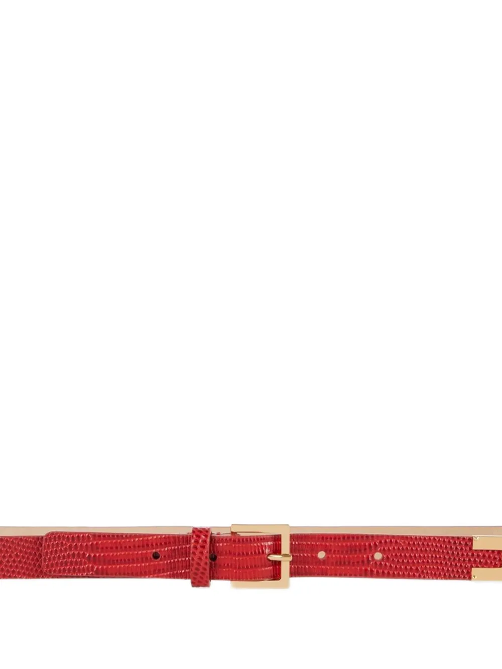 Elisabetta Franchi Leren riem met hagedissen-print Rood