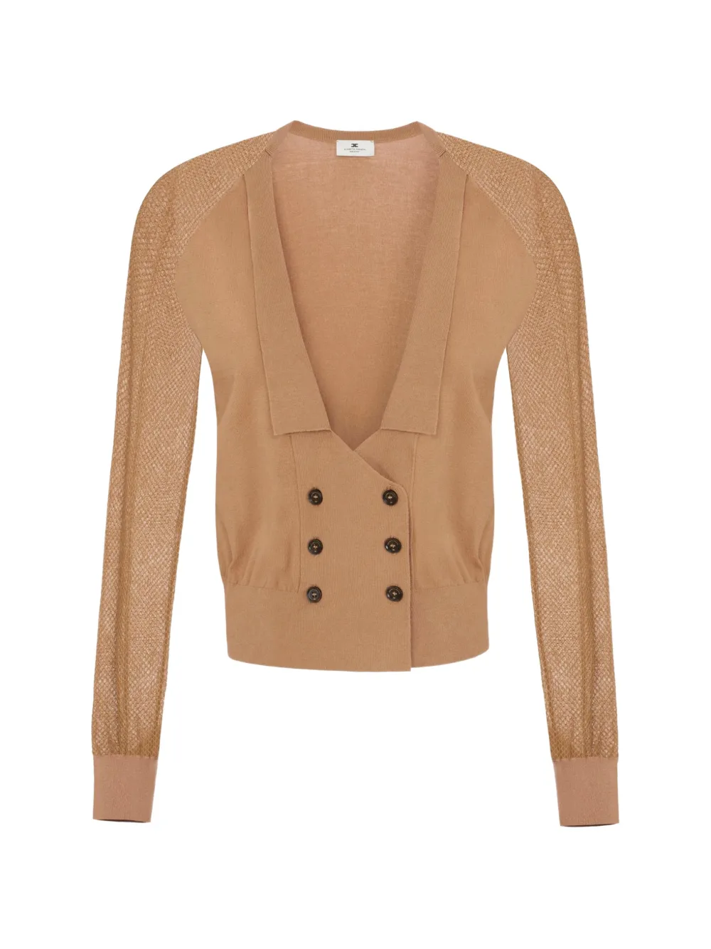 Elisabetta Franchi cardigan in knit and mesh fabric - Nude