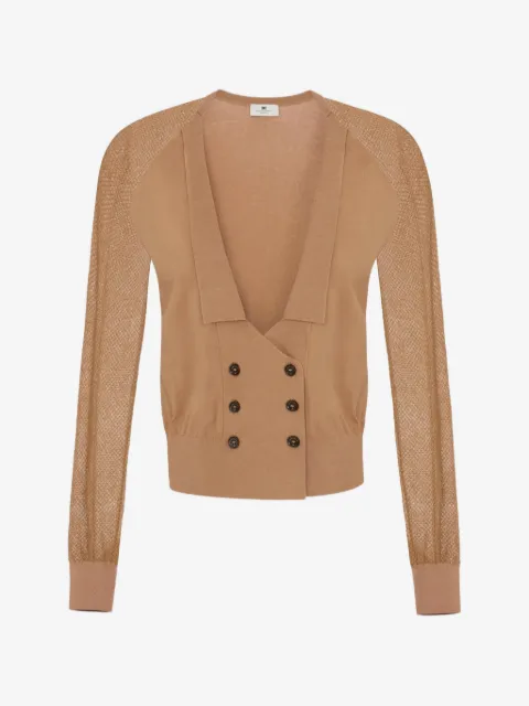 Elisabetta Franchi cardigan in knit and mesh fabric
