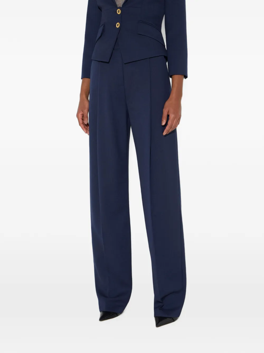 Elisabetta Franchi Broek van gabardine Blauw