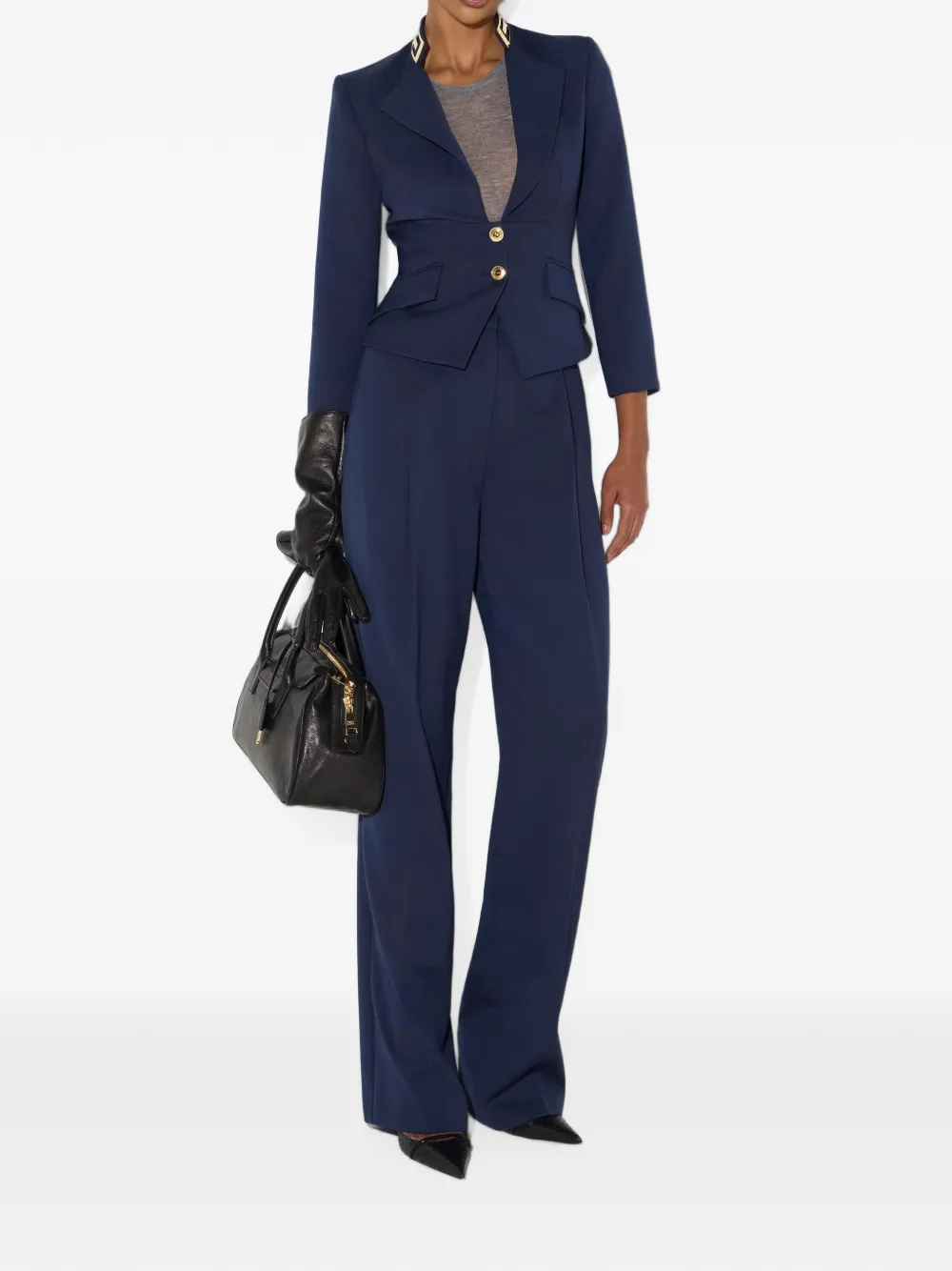 Elisabetta Franchi Broek van gabardine Blauw