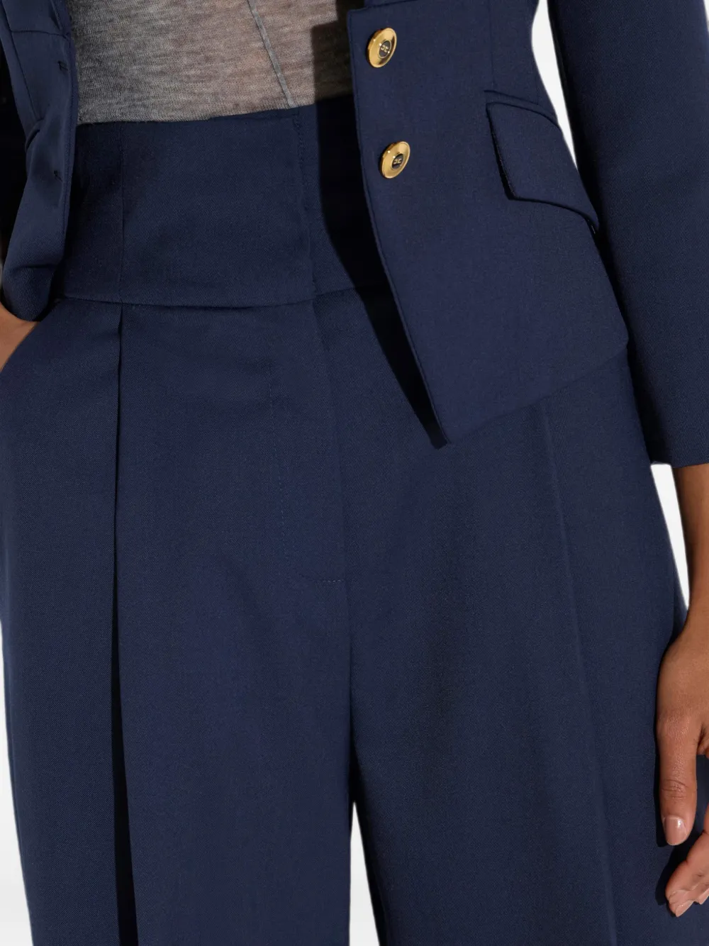 Elisabetta Franchi Broek van gabardine Blauw