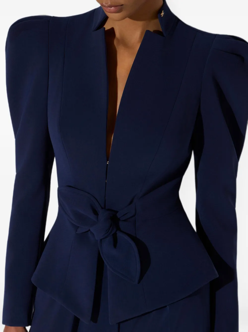 Elisabetta Franchi Lichtgewicht crêpe jack met strik Blauw