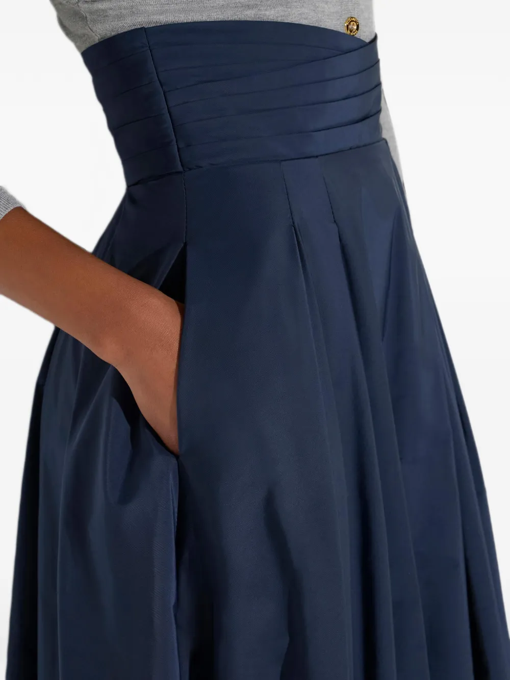 Elisabetta Franchi Taffeta voile rok Blauw