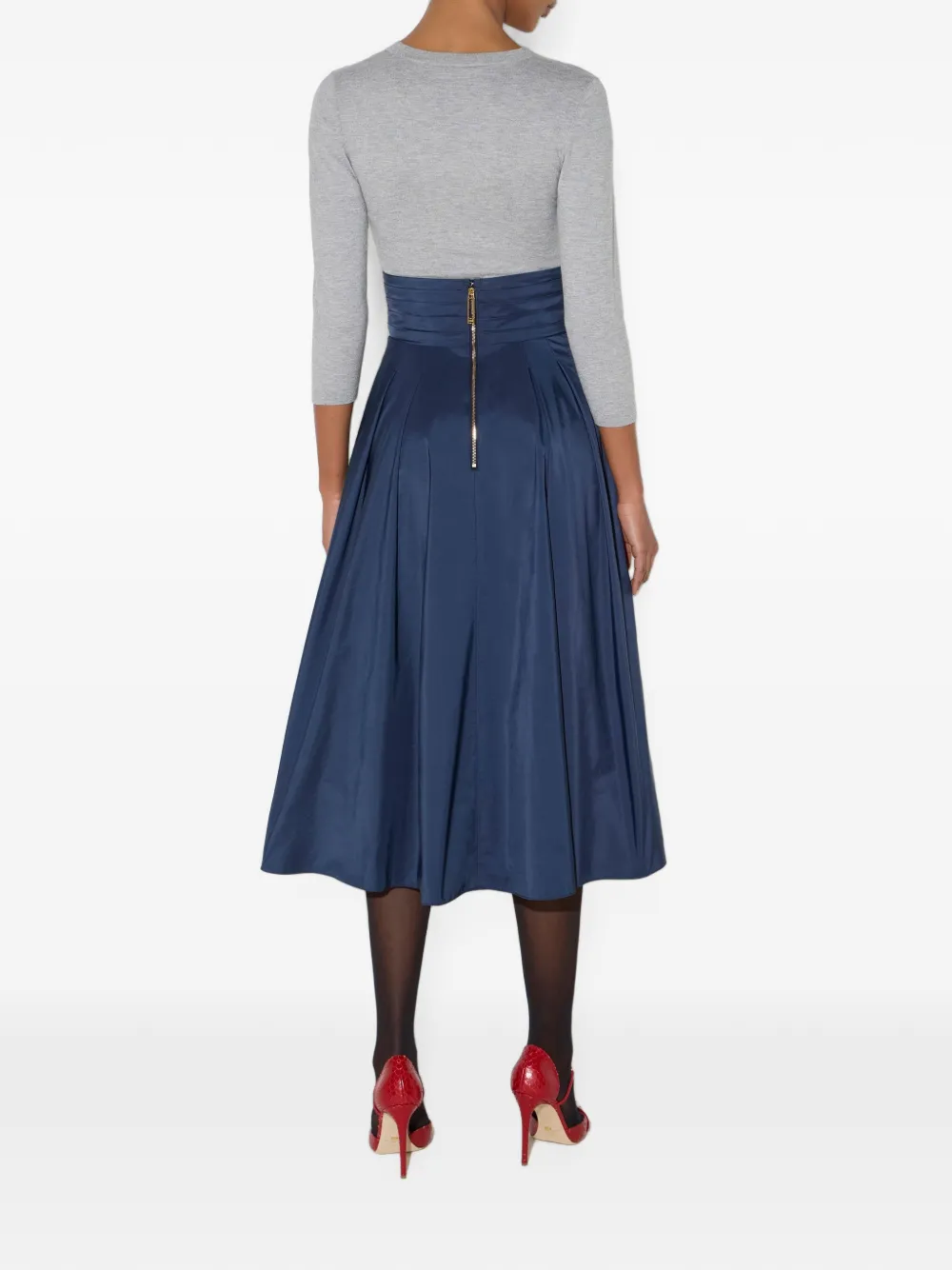 Elisabetta Franchi Taffeta voile rok Blauw