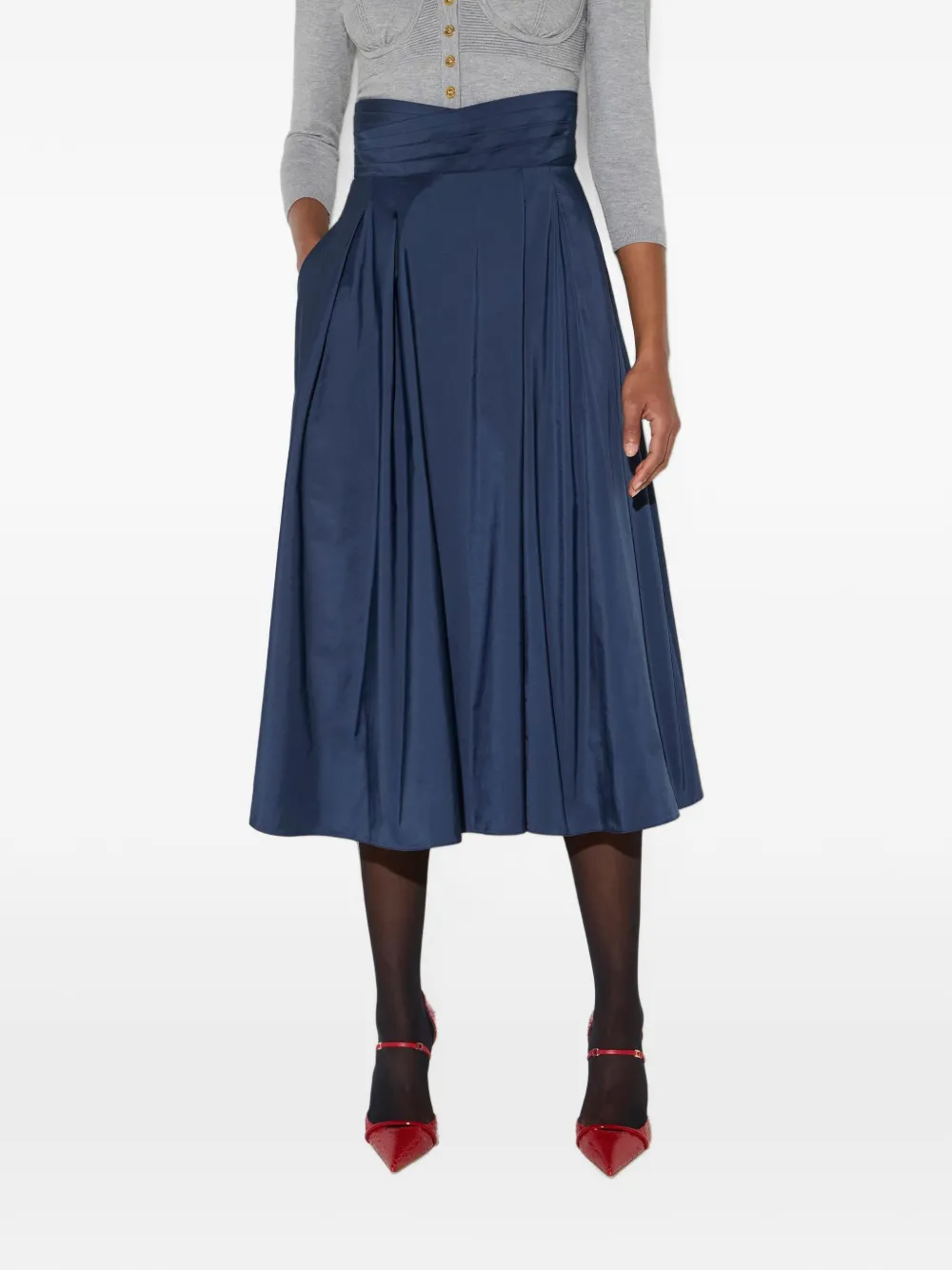 Elisabetta Franchi Taffeta voile rok Blauw