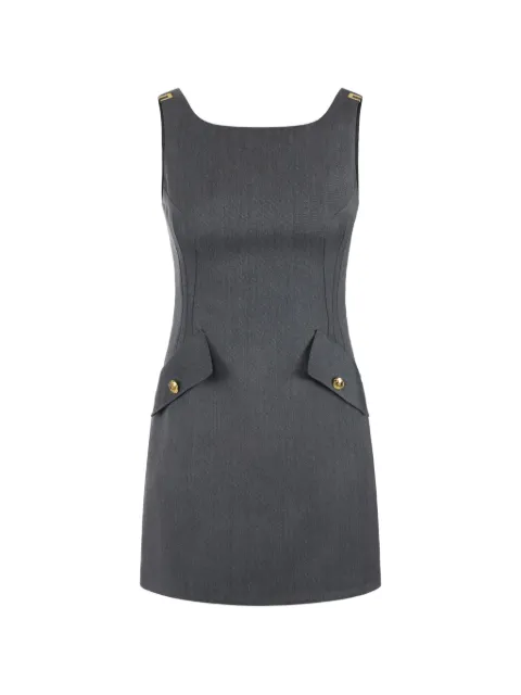 Elisabetta Franchi mini dress in cool wool fabric with logo details