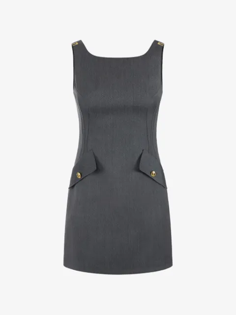 Elisabetta Franchi vestido corto de lana con detalles del logo