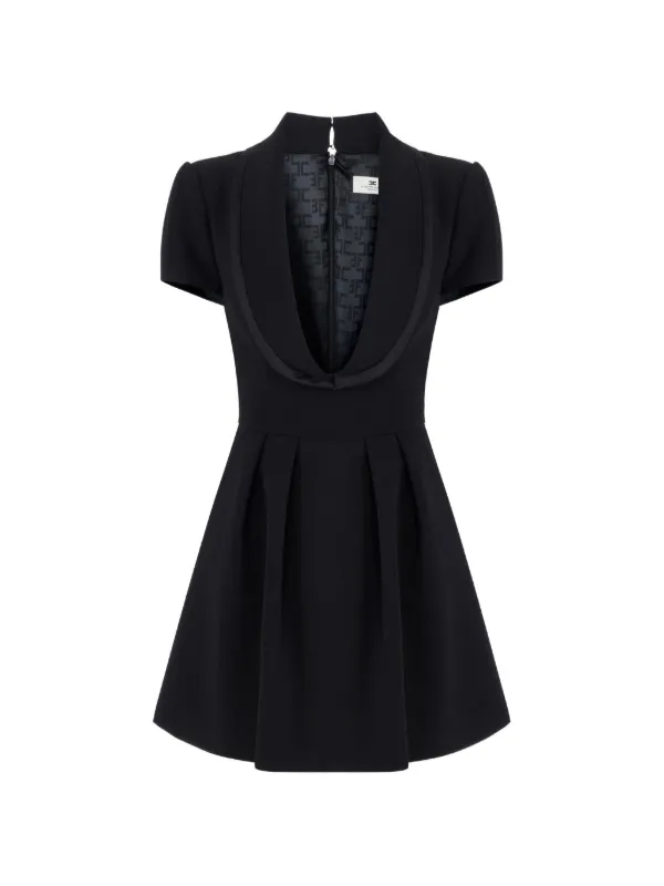Elisabetta Franchi Mini Dress In Lightweight Crêpe And Satin Fabrics | Black