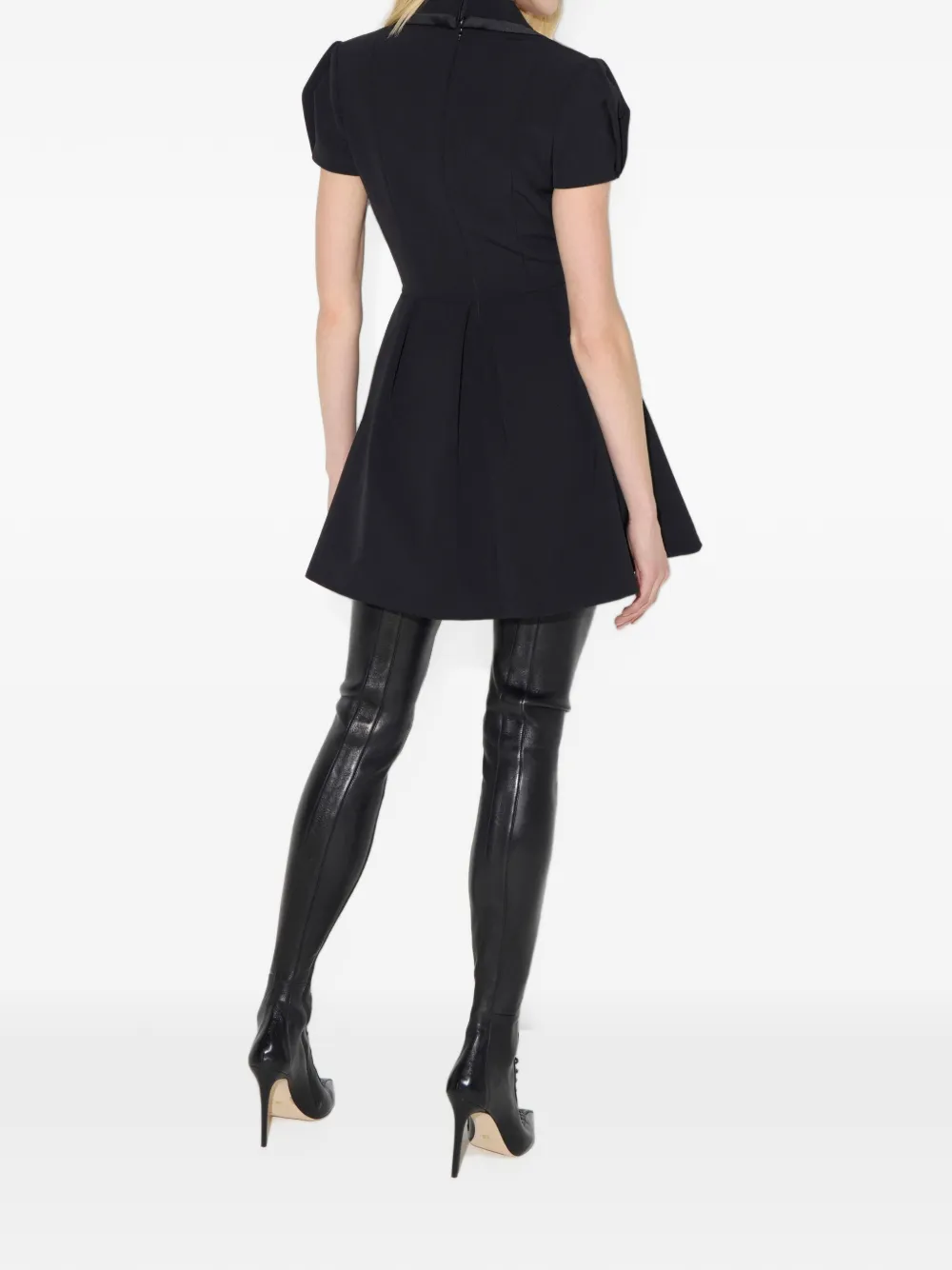 Elisabetta Franchi Mini-jurk met plooien en satijnen afwerking Zwart