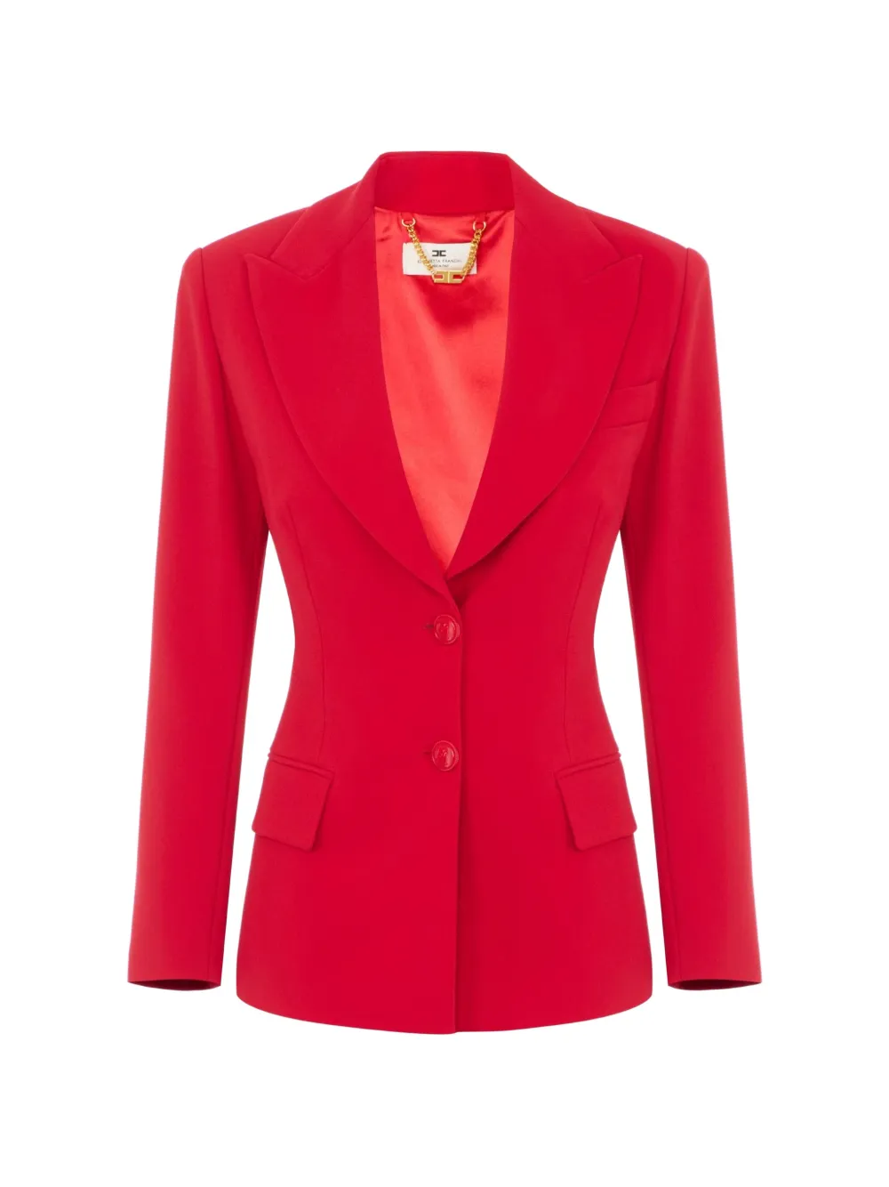 Elisabetta Franchi lightweight crêpe jacket with laces - Rot