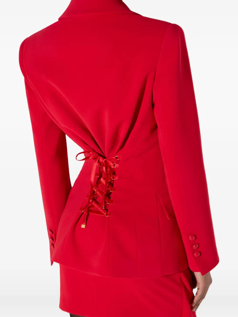 Elisabetta Franchi Lichtgewicht crêpe jack met veters Rood