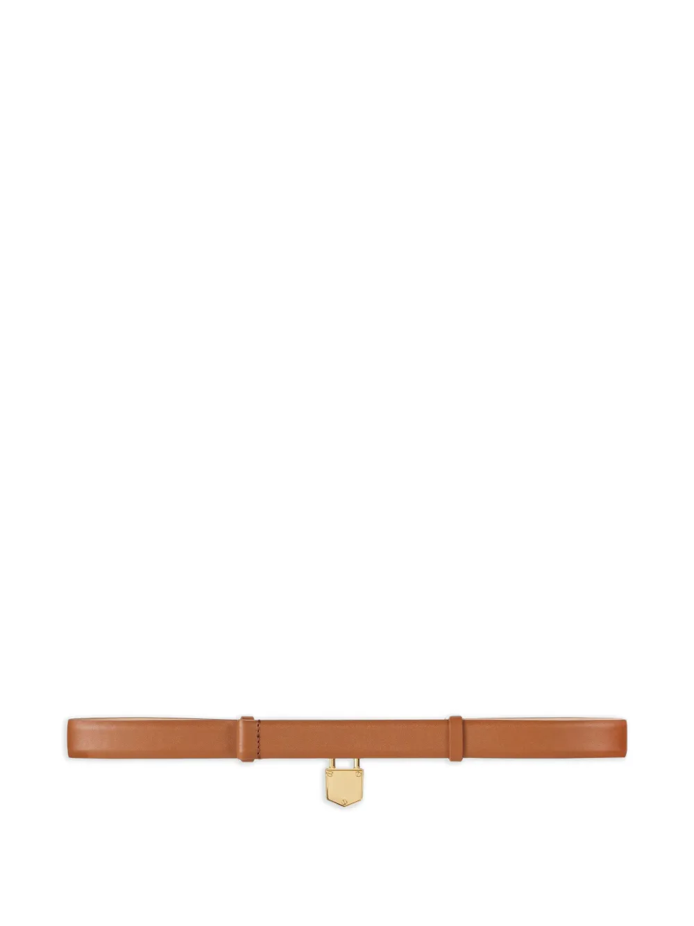 Elisabetta Franchi Leren riem met hangslot Bruin